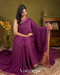 Deep Wine Pure Crepe Silk Handloom Saree
