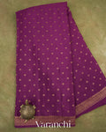 Deep Wine Pure Crepe Silk Handloom Saree