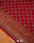 Pumpkin Yellow Pure Crepe Silk Handloom Saree