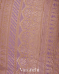 Lilac Mauve Pure Crepe Silk Handloom Saree 