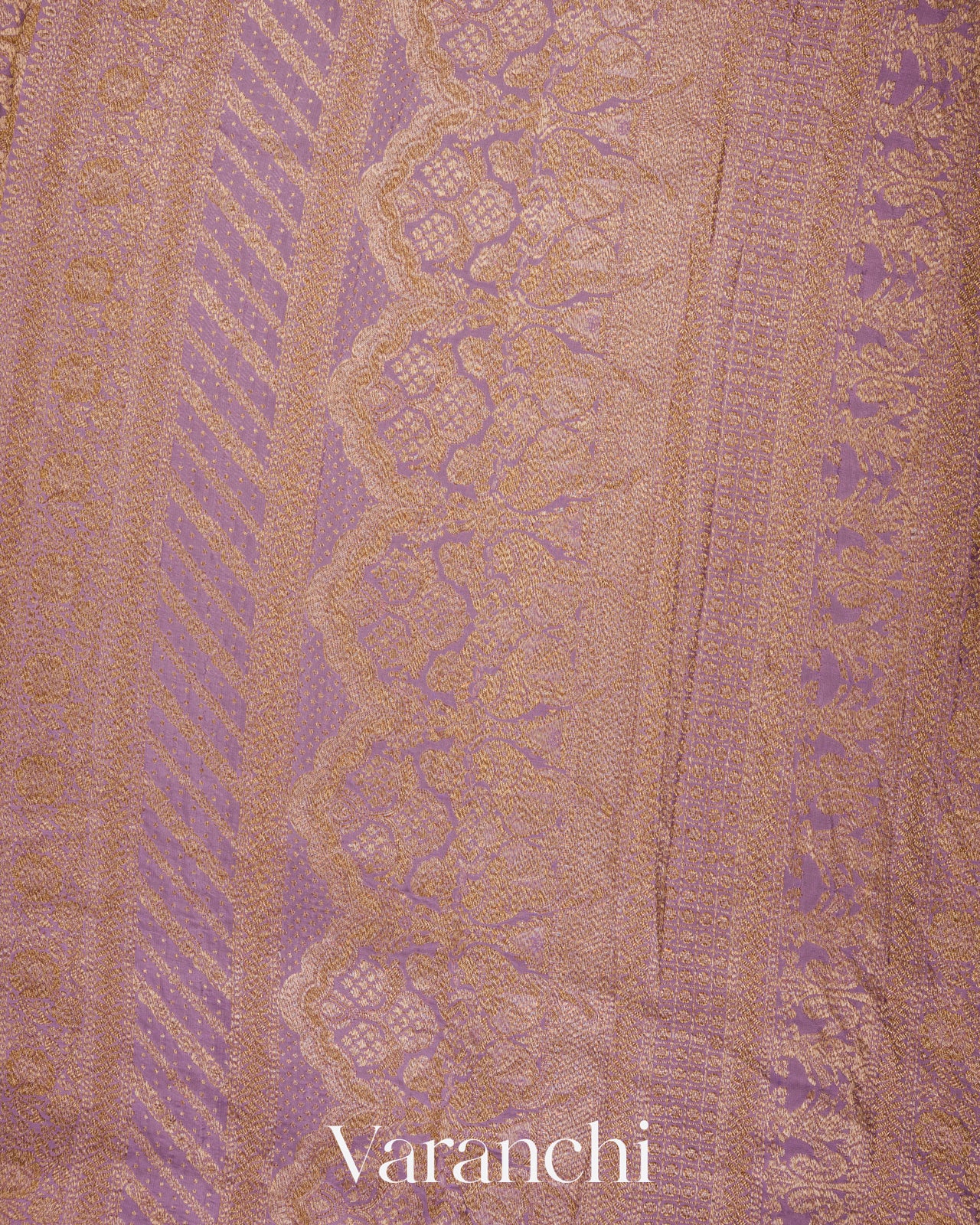 Lilac Mauve Pure Crepe Silk Handloom Saree 