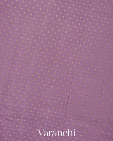 Lilac Mauve Pure Crepe Silk Handloom Saree 