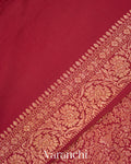 Maroon Heavy Brocade Pure Crepe Silk Handloom Saree