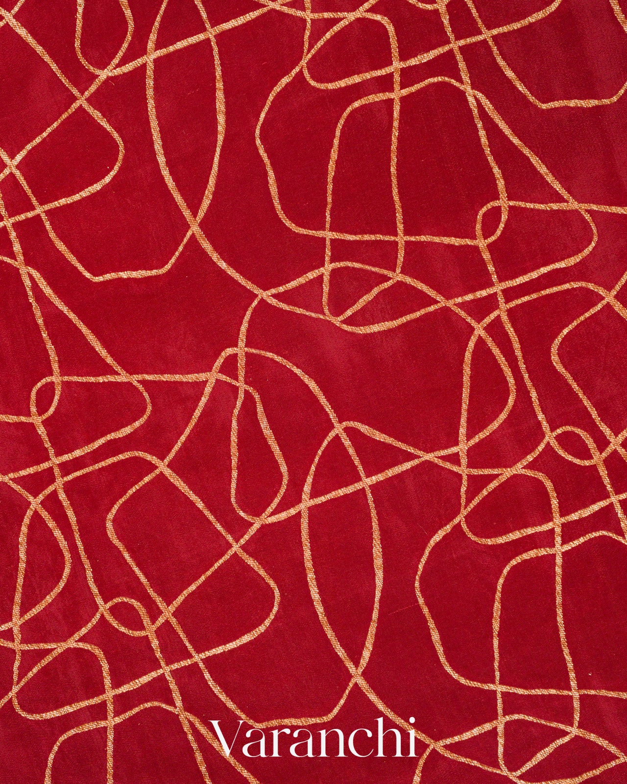 Vermilion Red Pure Crepe Silk Handloom Saree