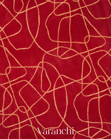 Vermilion Red Pure Crepe Silk Handloom Saree