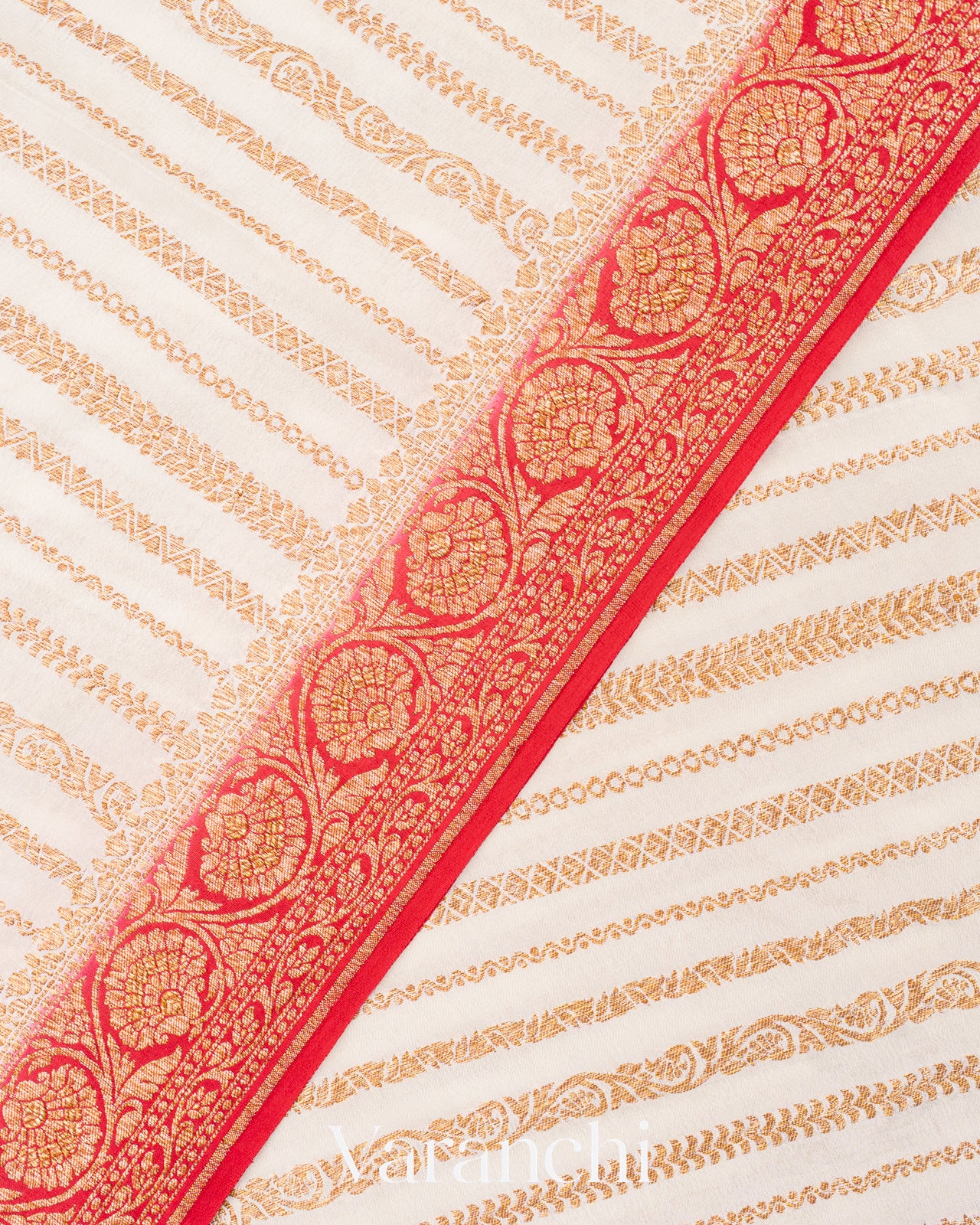 White Pure Crepe Silk Saree 