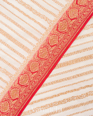 White Pure Crepe Silk Saree 