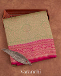 Pista Green Pure Crepe Silk Handloom Saree