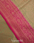 Pista Green Pure Crepe Silk Handloom Saree