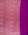 Royal Purple Heavy Brocade Pure Crepe Silk Handloom Saree