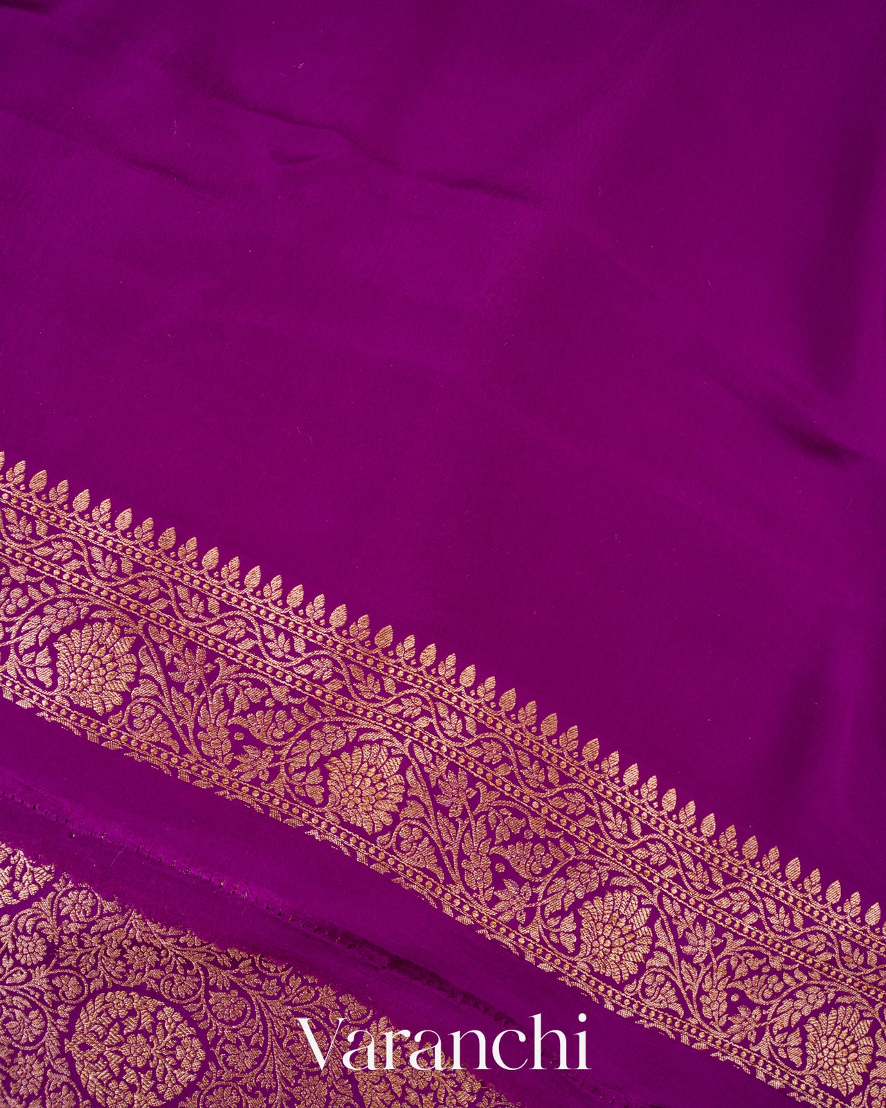 Royal Purple Heavy Brocade Pure Crepe Silk Handloom Saree