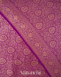 Royal Purple Heavy Brocade Pure Crepe Silk Handloom Saree