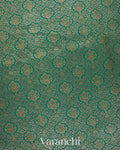 Rama Green Heavy Brocade Pure Crepe Silk Handloom Saree