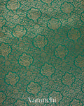 Rama Green Heavy Brocade Pure Crepe Silk Handloom Saree