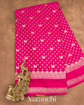 Rani Pink Pure Crepe Silk Saree