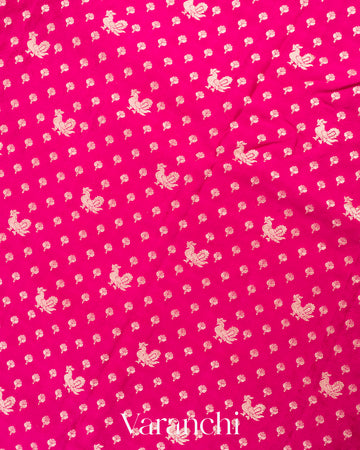 Rani Pink Pure Crepe Silk Saree