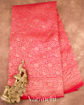 Deep Red Heavy Brocade Pure Crepe Silk Handloom Saree