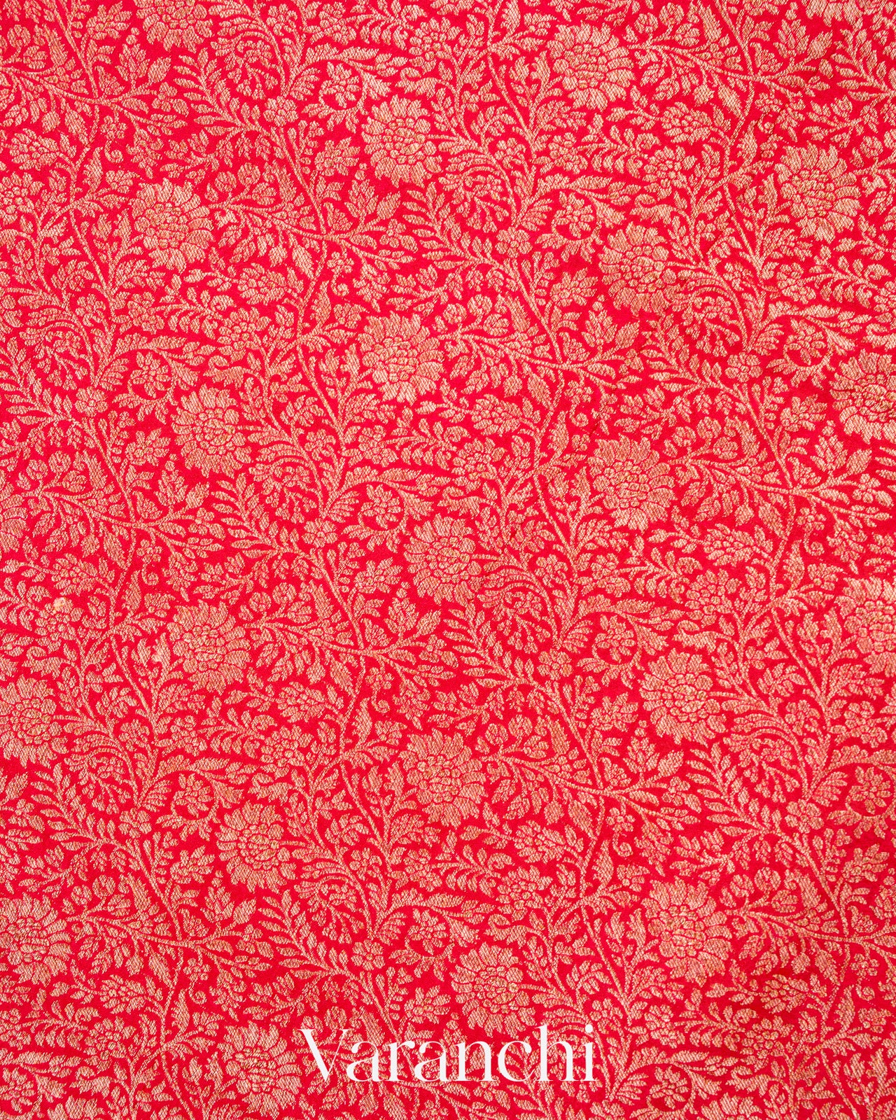 Deep Red Heavy Brocade Pure Crepe Silk Handloom Saree