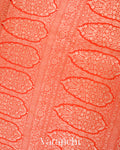 Orange Heavy Brocade Pure Crepe Silk Handloom Saree