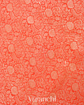 Rust Orange Heavy Brocade Pure Crepe Silk Handloom Saree