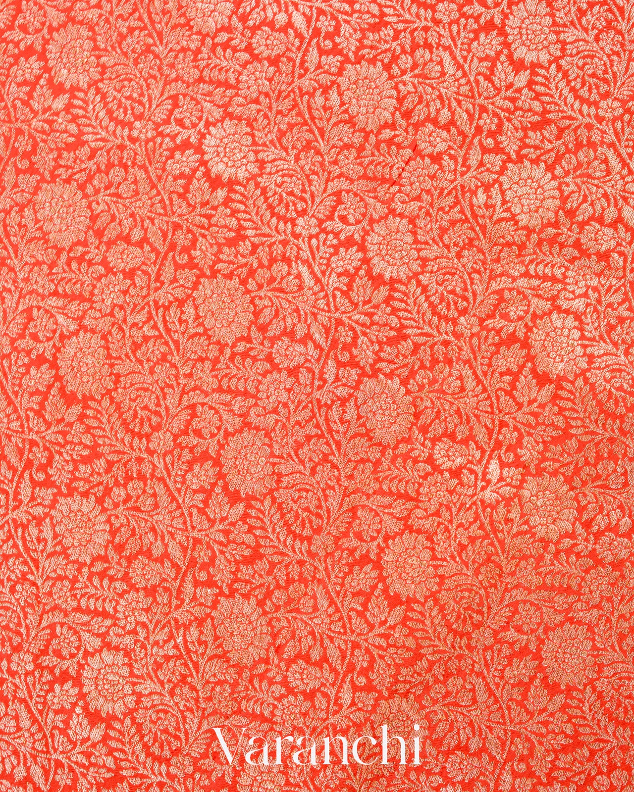 Rust Orange Heavy Brocade Pure Crepe Silk Handloom Saree