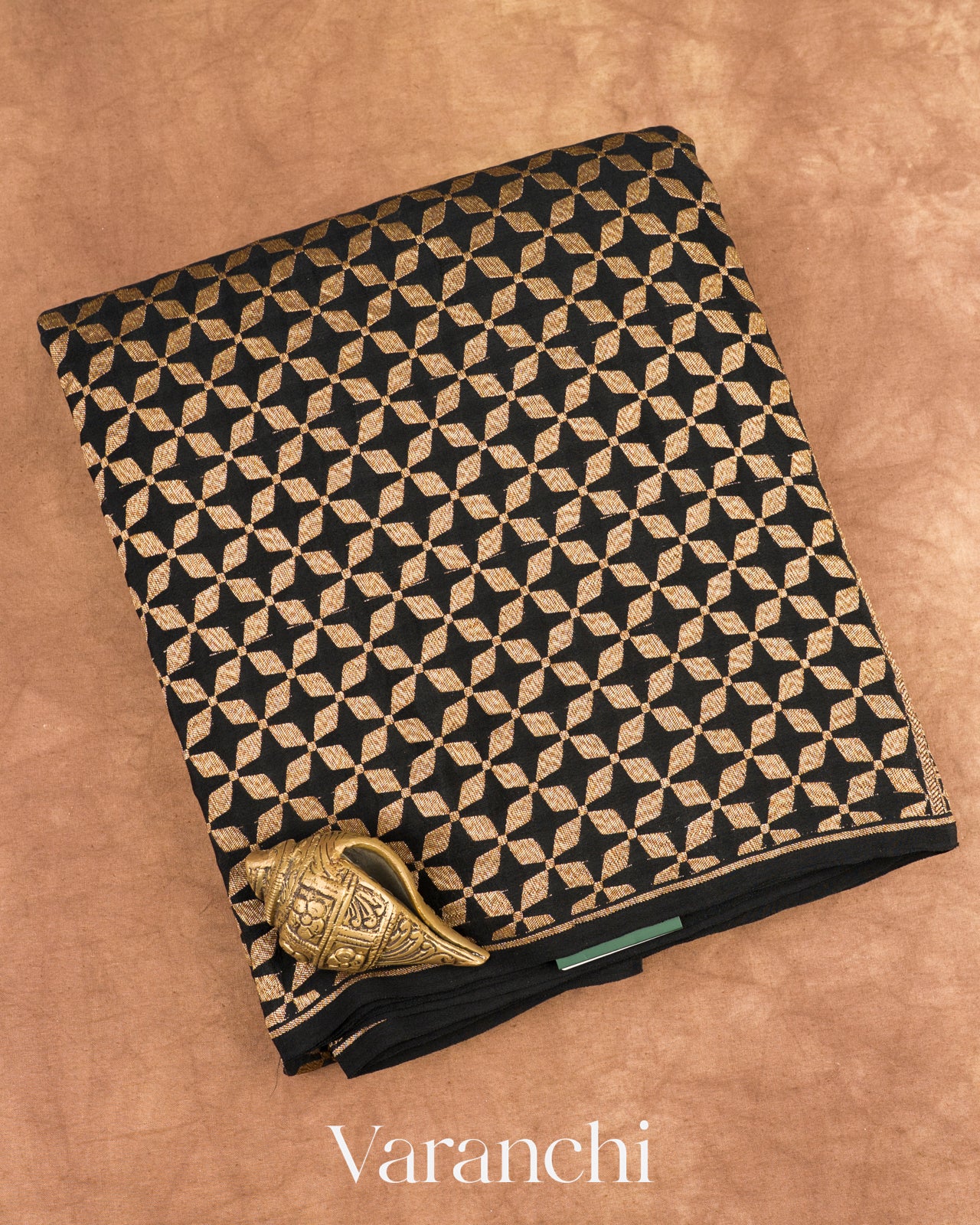 Jet Black Pure Crepe Silk Saree