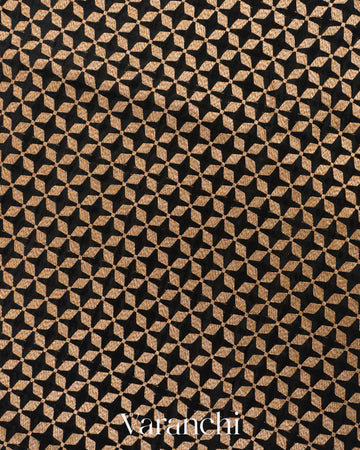 Jet Black Pure Crepe Silk Saree