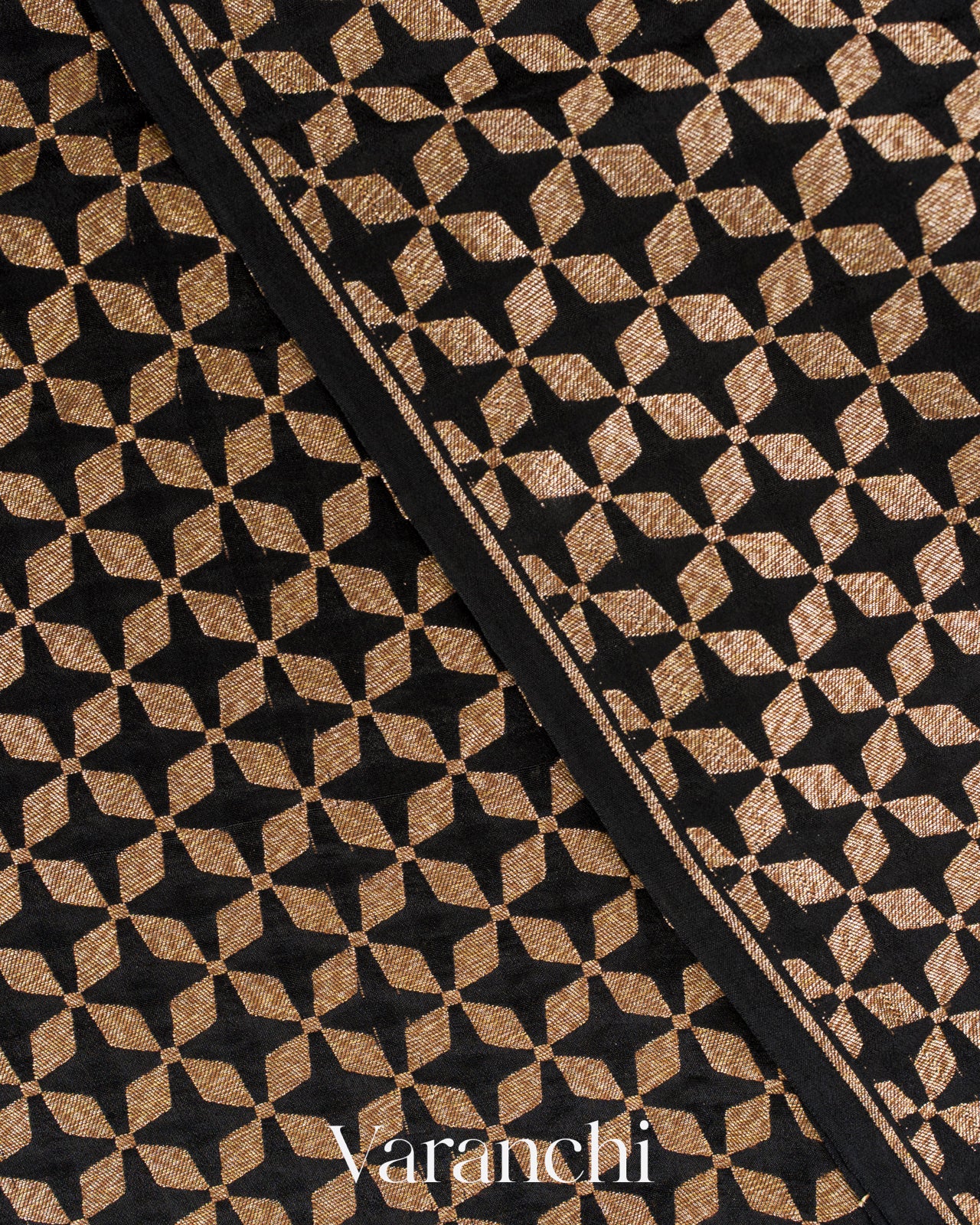 Jet Black Pure Crepe Silk Saree