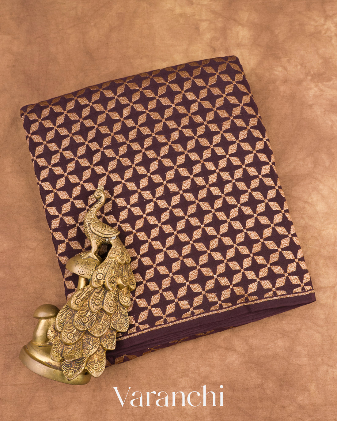 Deep Wine Pure Crepe Silk Saree