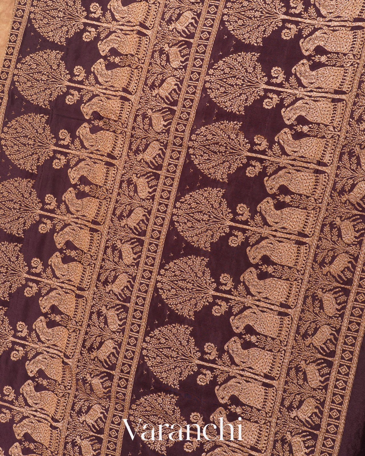 Deep Wine Pure Crepe Silk Saree