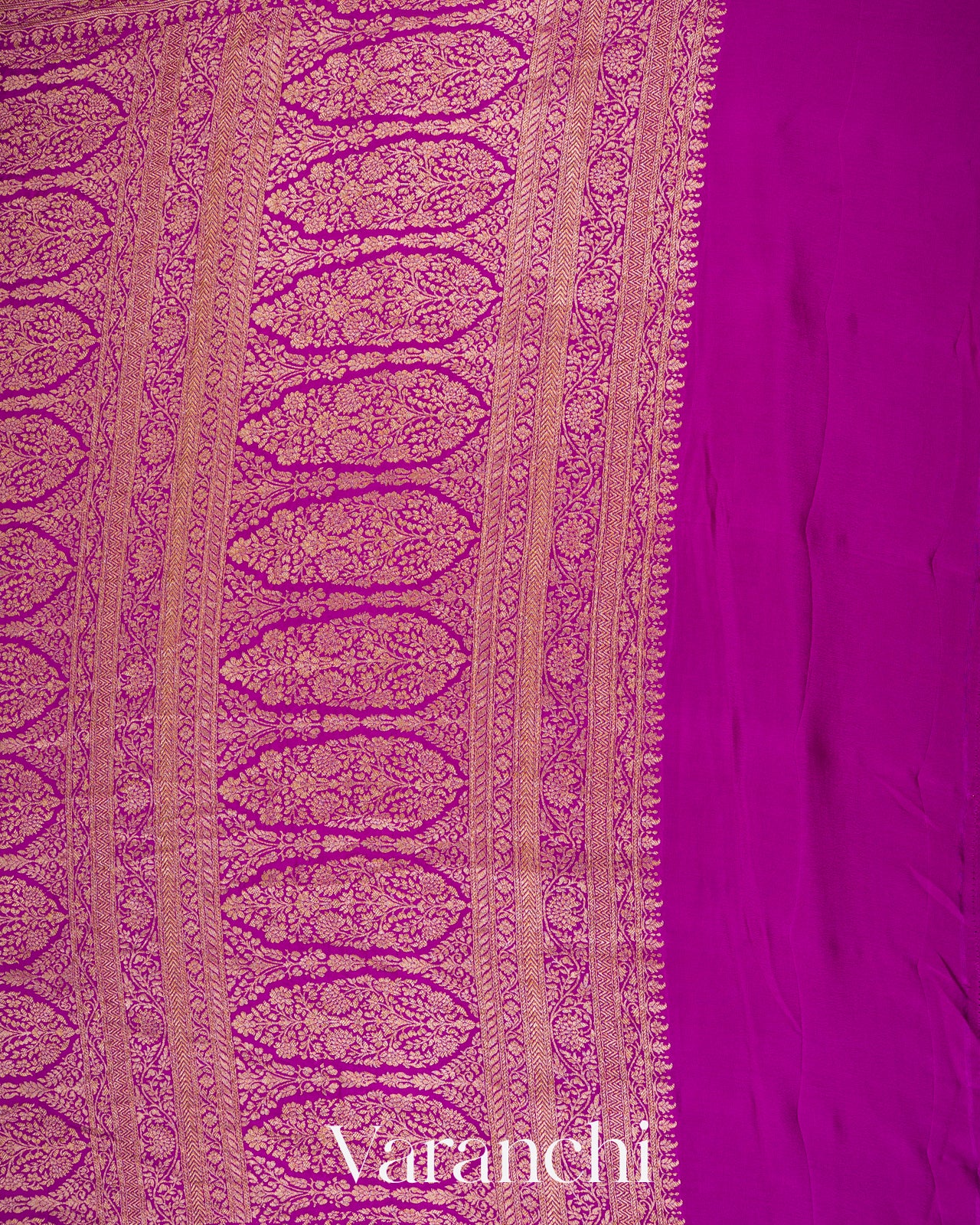 Turquoise Blue Heavy Brocade Pure Crepe Silk Handloom Saree