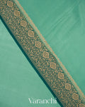 Light Aqua Green Pure Crepe Silk Handloom Saree