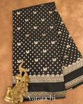 Pure Black Pure Crepe Silk Saree 