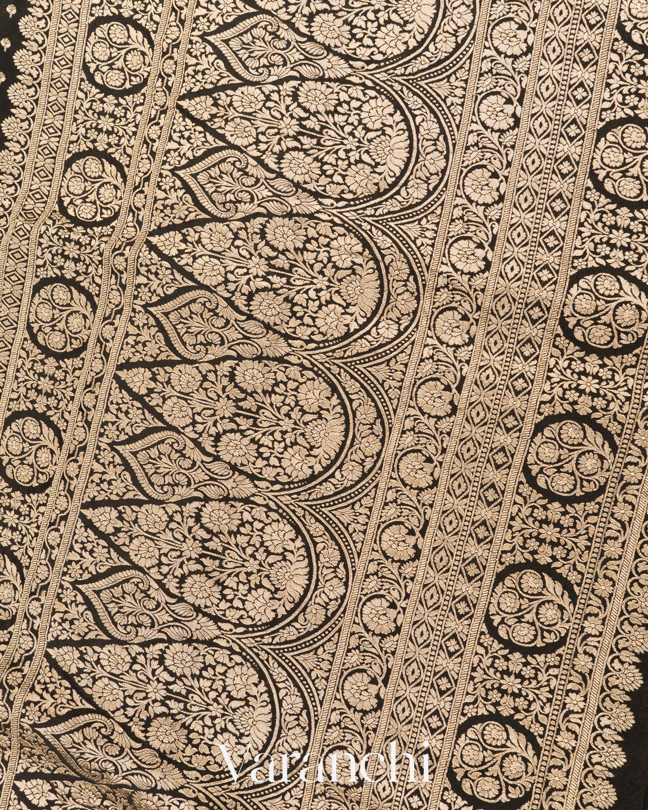 Pure Black Pure Crepe Silk Saree 