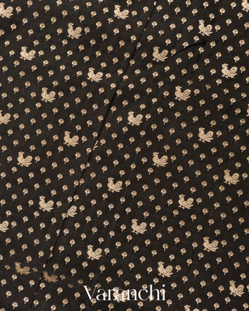 Pure Black Pure Crepe Silk Saree 