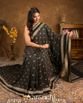 Pure Black Pure Crepe Silk Saree 