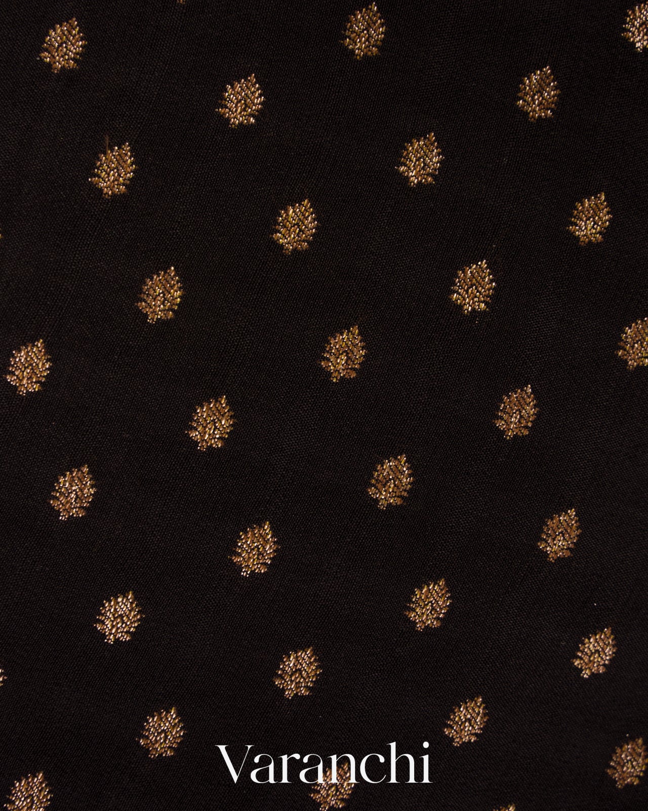 Charcol Black Jaal Pure Crepe Silk Handloom Saree