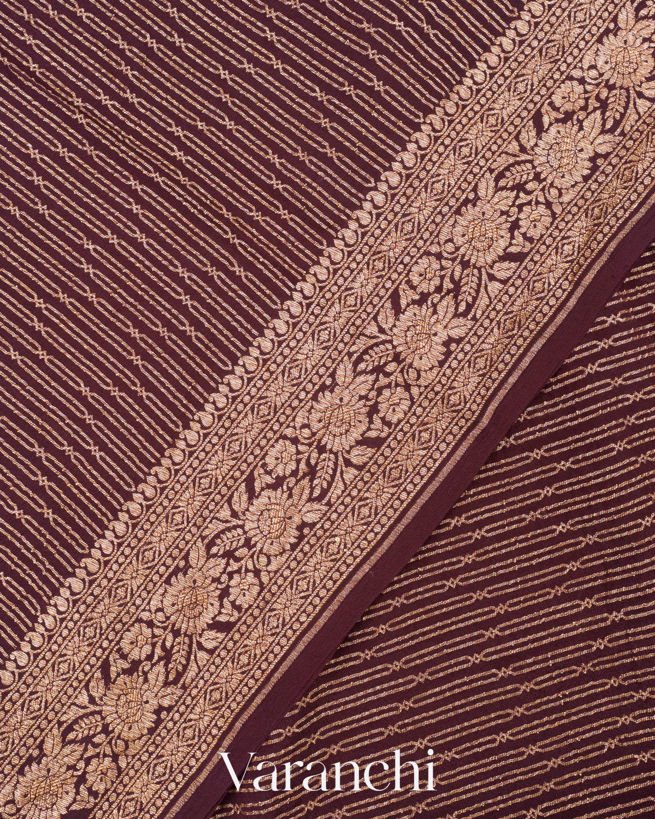 Deep Wine Crepe Silk Handloom Saree