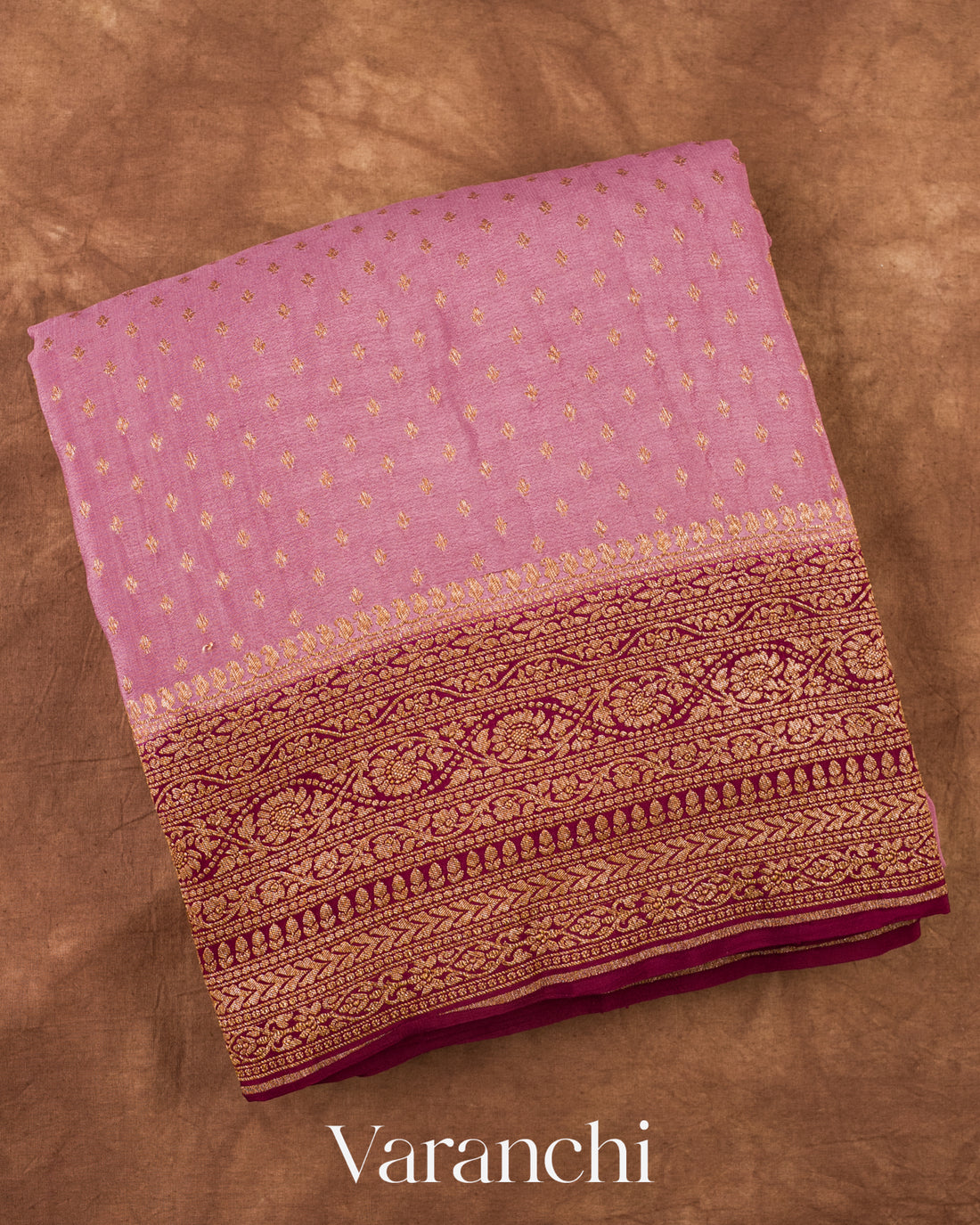 Dusty Rose Pure Crepe Silk Handloom Saree