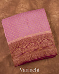 Dusty Rose Pure Crepe Silk Handloom Saree