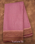 Dusty Rose Pure Crepe Silk Handloom Saree