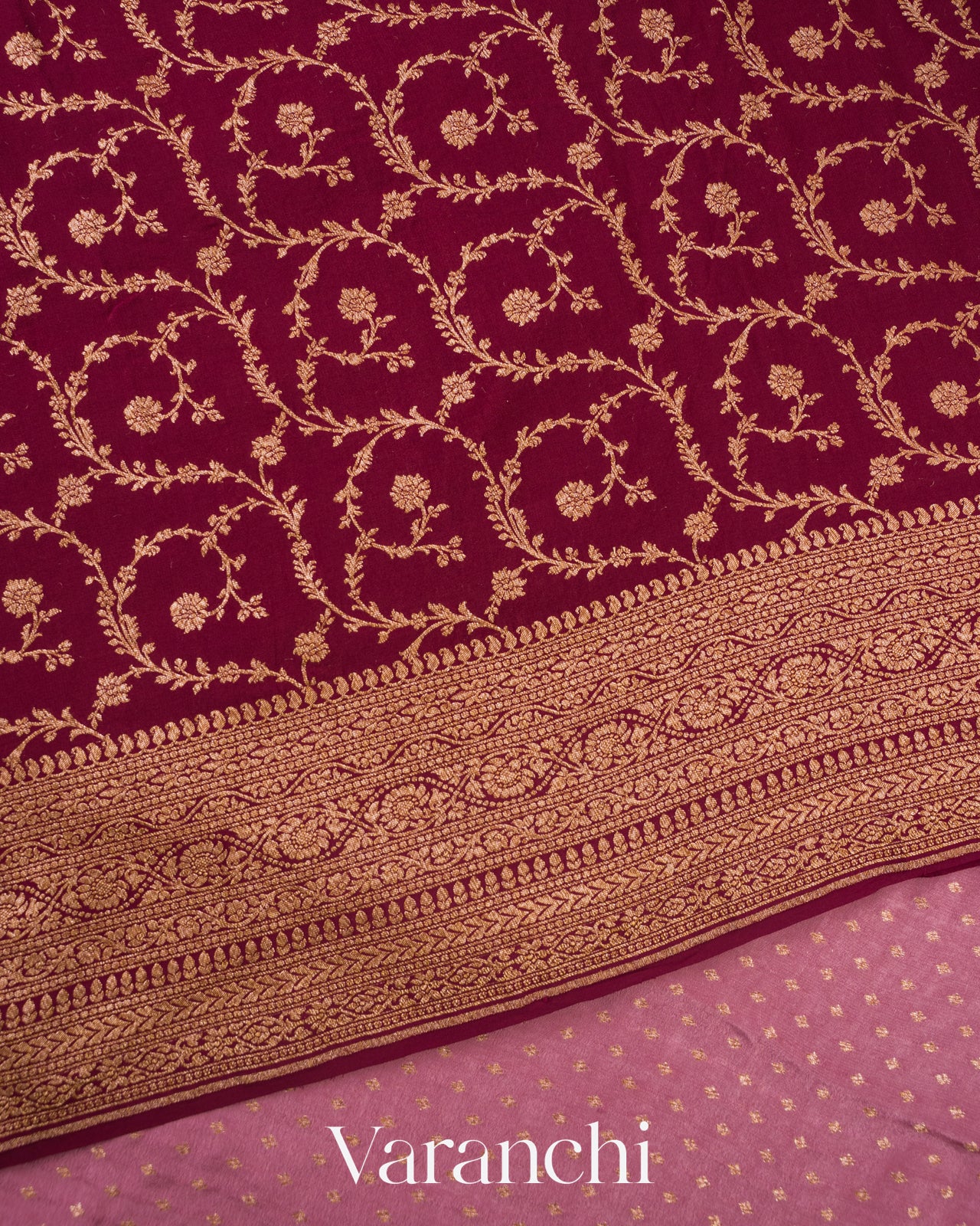 Dusty Rose Pure Crepe Silk Handloom Saree