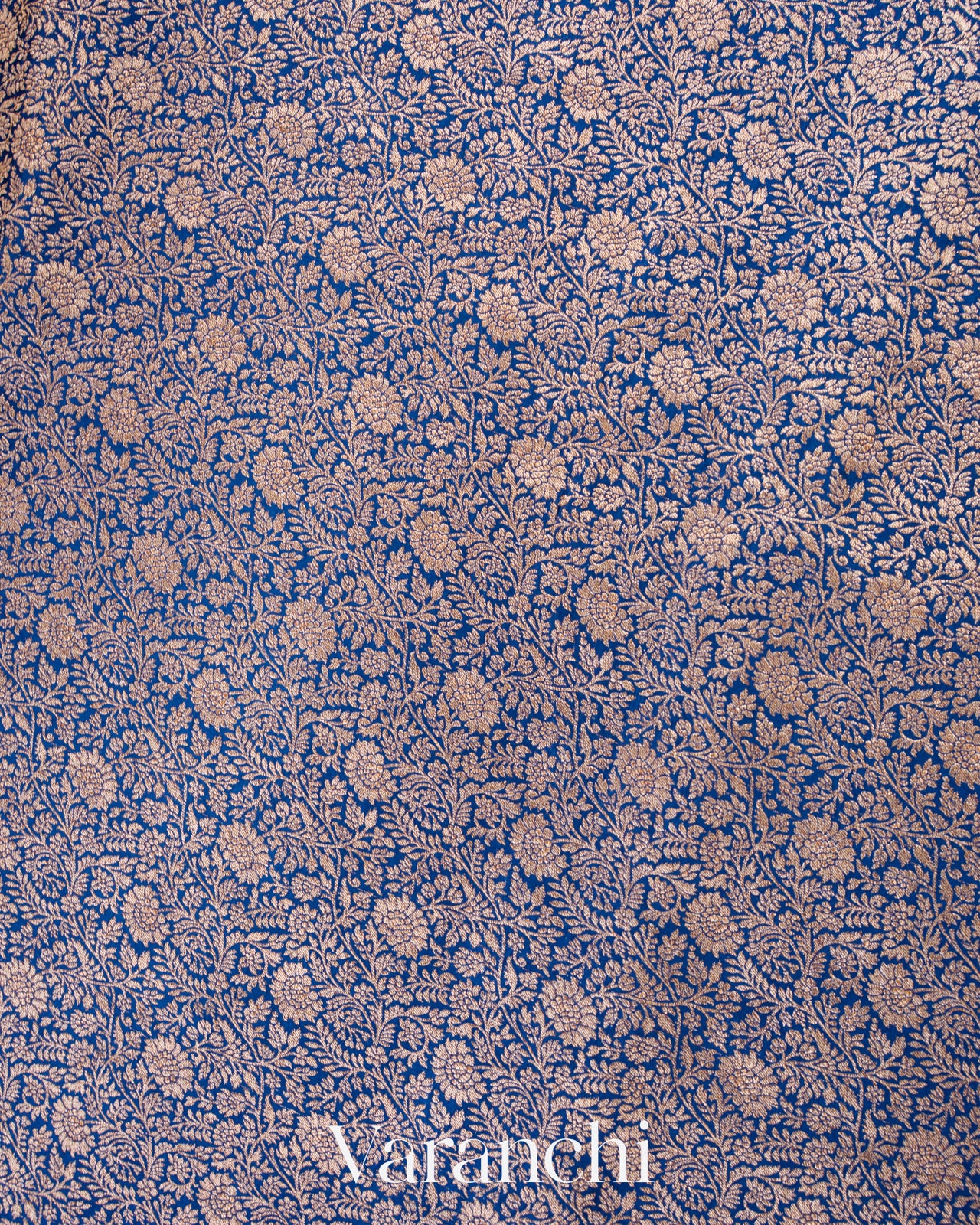 Ink Blue Heavy Brocade Pure Crepe Silk Handloom Saree 