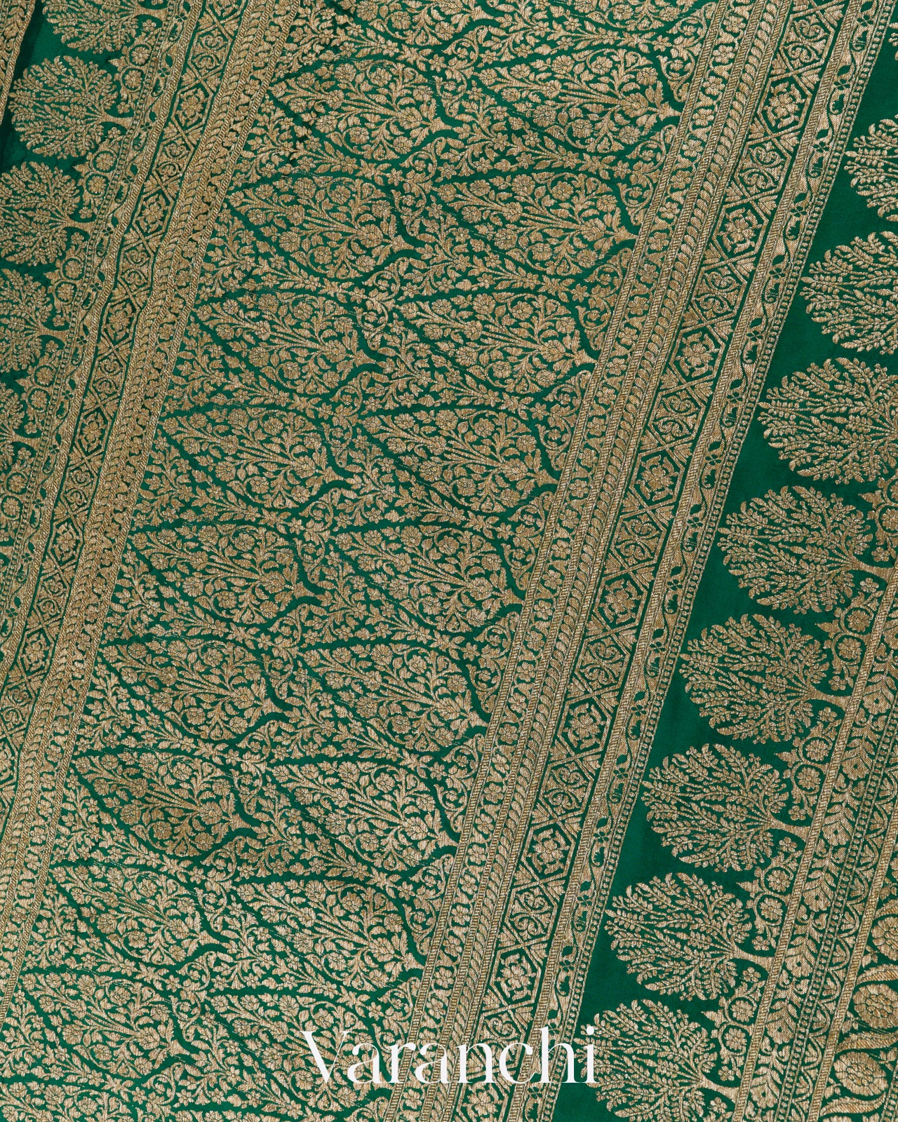 Mehandi Green Pure Crepe Silk Handloom Saree