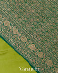 Mehandi Green Pure Crepe Silk Handloom Saree