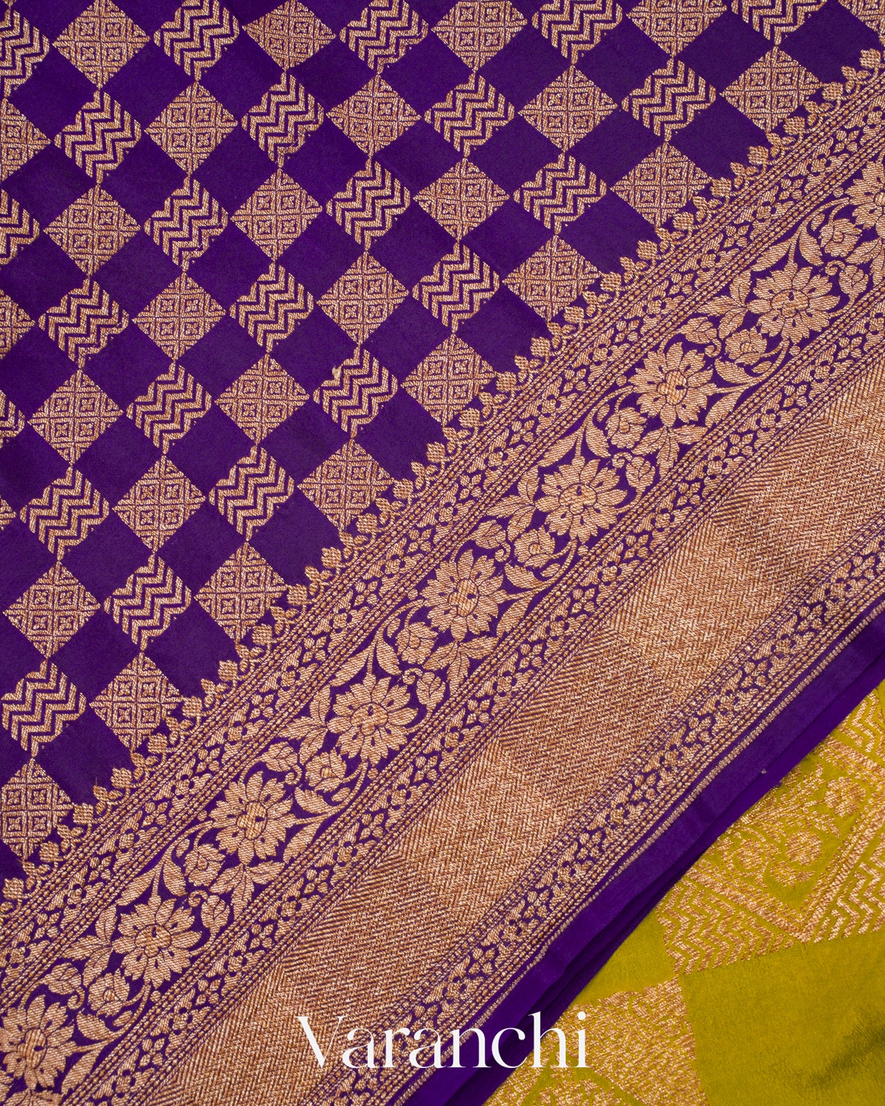 Mehendi Green Pure Crepe Silk Handloom Saree