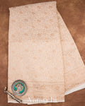 Off White Heavy Brocade Pure Crepe Silk Handloom Saree 