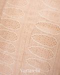 Off White Heavy Brocade Pure Crepe Silk Handloom Saree 