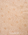 Off White Heavy Brocade Pure Crepe Silk Handloom Saree 