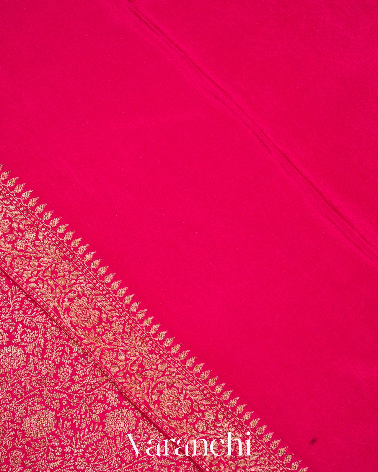 Regal Pink Heavy Brocade Pure Crepe Silk Handloom Saree